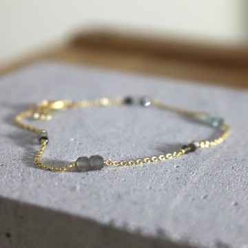 手鍊 磷灰石 光譜石 天然石 - 回憶 -