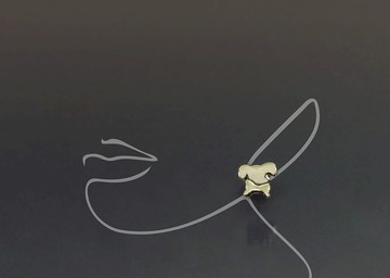 麻吉系列-狗狗與骨頭925耳釘(單支/一對)