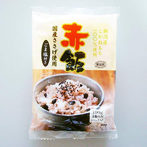 新潟産こがねもち赤飯 190g 10個セット