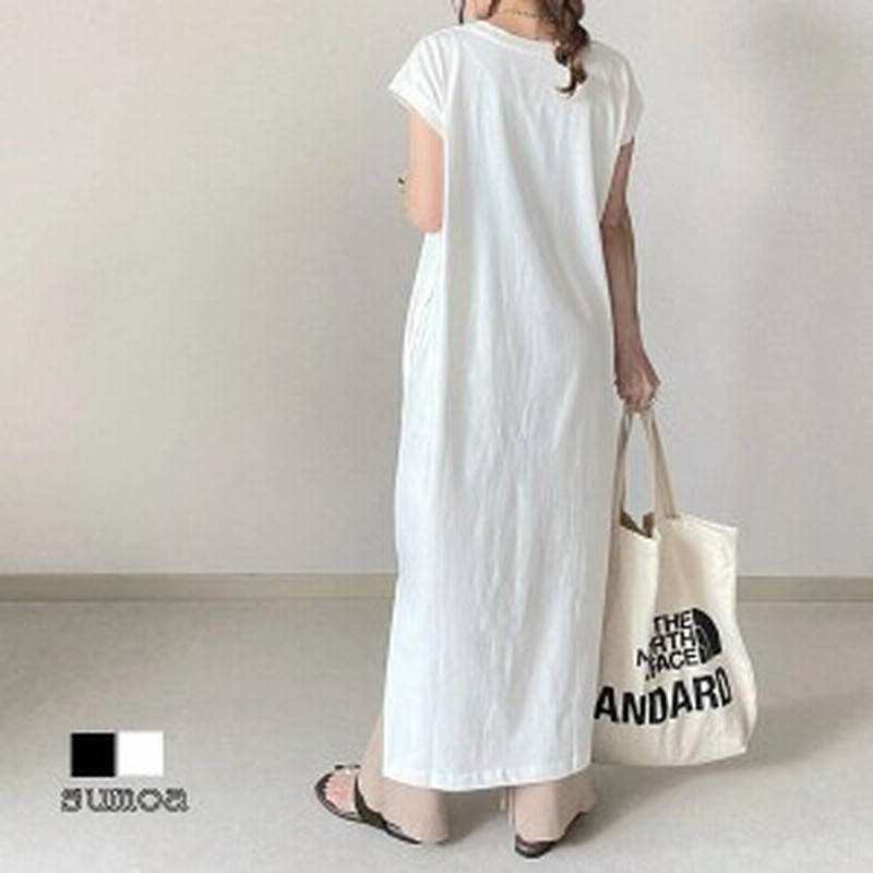 ワンピース Tシャツワンピ フレンチスリーブ フレンチt スリット ロングtシャツ ワンピース Tワンピ Tシャツ 大きめ 重ね着 通販 Lineポイント最大1 0 Get Lineショッピング