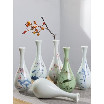 玉凈瓶茶道插花器佛堂用品德化白瓷陶瓷小花瓶觀音瓶供佛禪意花瓶