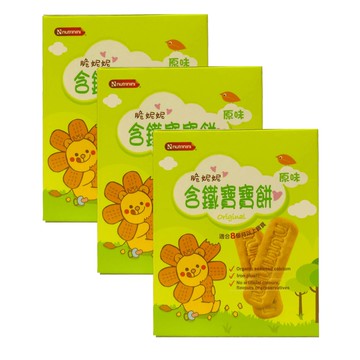 脆妮妮 nutrinini - 含鐵寶寶餅原味(9入/盒)x3-90gx3
