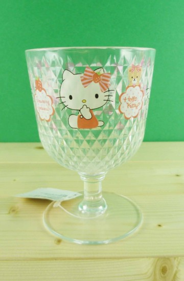 【震撼精品百貨】Hello Kitty 凱蒂貓~透明高腳杯~草莓