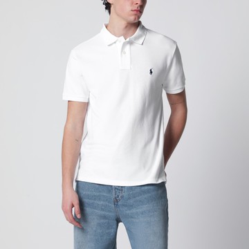 White cotton Custom Slim-Fit polo