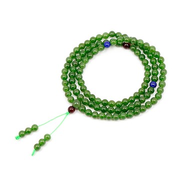 【正佳珠寶】和田碧玉 蘋果綠 5.8-6.2mm 108顆 平安轉運珠