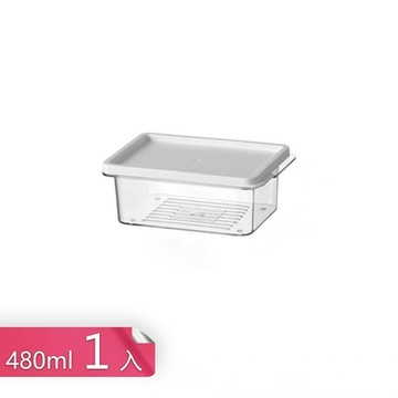 【荷生活】日式可疊加耐低溫冰箱收納盒 透明材質食品密封分裝保鮮盒-480ml x 1入組