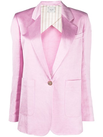 Alysi - linen-blend blazer - women - Linen/Flax/Acetate/Polyester/Viscose - 42 - Pink