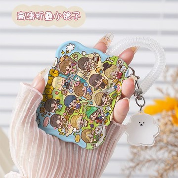 春季上新🌸桃園出貨🌸Seventeen隨身化妝鏡可摺疊便攜補妝鏡手持宿舍梳妝鏡學生小鏡子