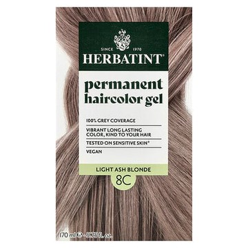 Herbatint, 長期染髮凝膠，8C，淡灰金色，4.56 液量盎司（135 毫升）