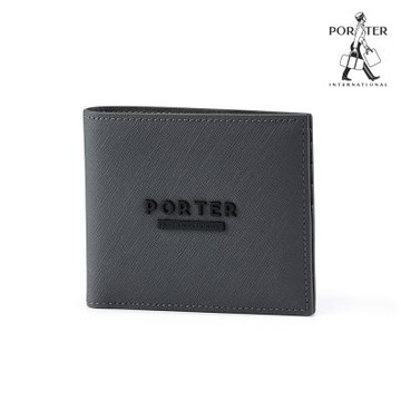 PORTER INTERNATIONAL - 細膩韌性DEFINE真皮雙折短夾 -沉靜灰