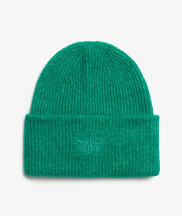 Superdry Women's Soft Rib Knit Beanie Hat Green Size: 1SIZE