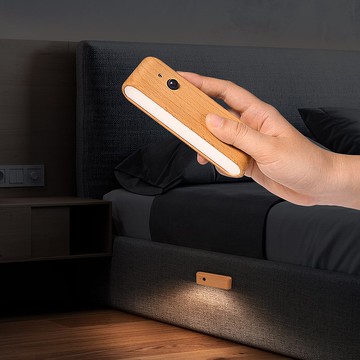 定制智能感應壁燈原木小夜燈過道走廊臥室起夜燈圖案文字定制夜燈