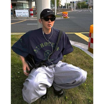 【SEMPLICITA】美式 破舊 油墨 印花T 短T 韓系 復古 短袖 短Tee 男女皆可