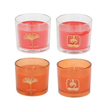 【YU Living】玻璃灌蠟杯 蠟燭玻璃杯 蠟重160g (大/無味/2款/佛系.銀杏)