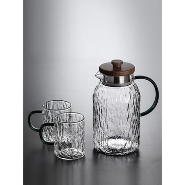 日式水壺茶杯套裝冷水壺家用玻璃耐高溫果茶涼水壺大容量水具套裝