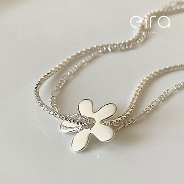 Eira Accessory 花花雙層手鍊‧925純銀手鍊‧輕奢 可愛 氣質 精緻 花朵 質感 雙層 CSL0053A