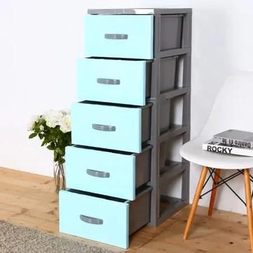 藍色 【HOUSE】泡泡糖-五層玩具衣物收納櫃