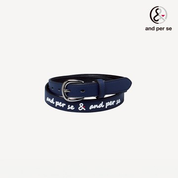 【and per se】女款深藍色質感精緻可剪裁時尚風格皮帶 DLT02514
