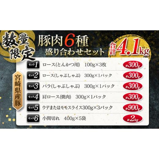 ふるさと納税 宮崎県 日南市 ≪数量限定≫豚肉6種盛り合わせセット(合計4.1kg)　肉　豚　国産 CB73-23-03