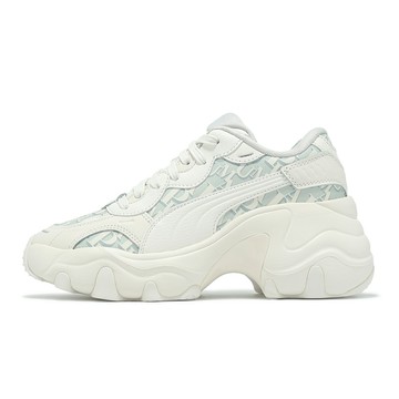 Puma 休閒鞋 Pulsar Wedge Wns Monogram 女鞋 白 灰 厚底 增高 滿版 老爹鞋 40224002