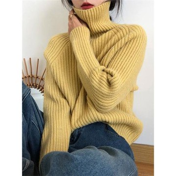 細閃加厚保暖高領毛衣女秋冬新款慵懶風高級感溫柔軟糯針織打底衫