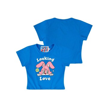 SUPERDADDY | Looking For Love Fifi Baby Tee 藍色可愛短版上衣