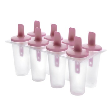 ibili 八格冰棒模 PP塑料 適用冷藏冷凍 總長19.7cm  粉紅色  1個