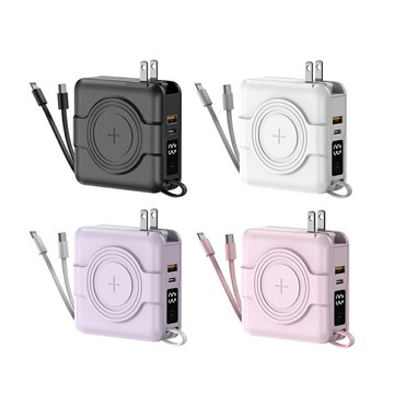 Nisda NS-A338 自帶線萬用充行動電源(10000mAh) 多合一行動電源 插頭行動電源 旅行行動電源