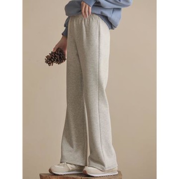 女童運動褲2024春秋冬裝洋氣休閑喇叭褲中大童加絨微喇褲灰色長褲