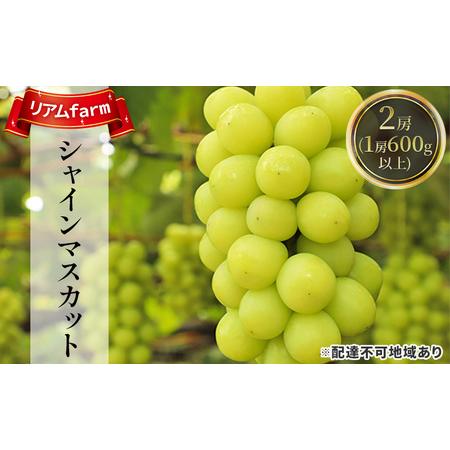 ふるさと納税 ぶどう 2024年 先行予約 シャインマスカット 2房（1房600g以上）リアム farm 岡山県産 葡萄 果物 フルーツ 岡山県里庄町