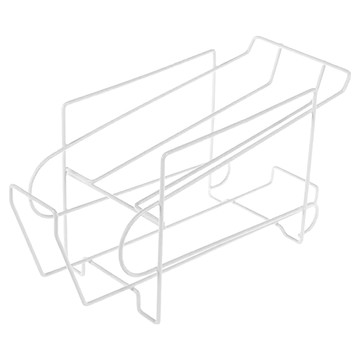 滾動式啤酒飲料取物置放架 雙層設計 大容量 節省空間 加厚鐵藝材質 承重性佳 拿取更方便  白色  1個