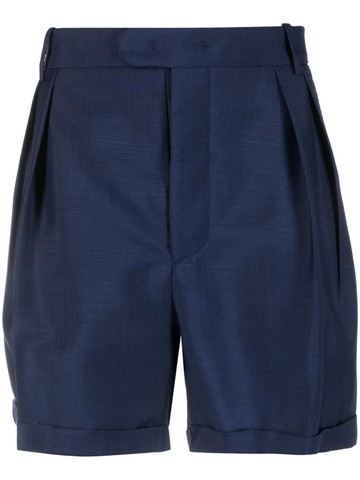 Bally - pleated mohair-wool blend shorts - men - Wool/Mohair - 50 - Blue