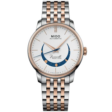 MIDO美度 BARONCELLI 永恆系列 微笑月相機械腕錶 39mm / M0274072201001
