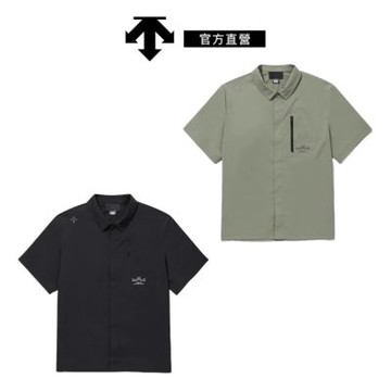 【DESCENTE】迪桑特 CORDURA 男士 休閒短袖襯衫 口袋短袖T恤 (黑色/卡其色)