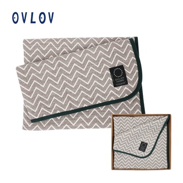 OVLOV 六層紗羊毛混織小蓋被-棕