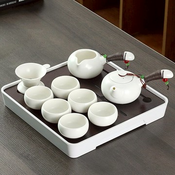 輕奢功夫茶具套裝家用簡約日式泡干盤辦公室會客茶盤茶壺蓋碗簡約
