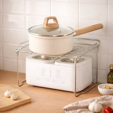 【bargogo】簡約多功能摺疊分層置物架/湯鍋隔層收納架/整理架