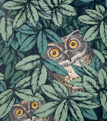 Fornasetti x Cole & Son Foglie e Civette wallpaper