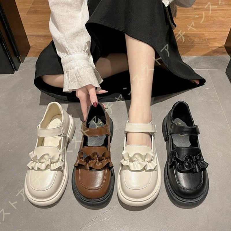レディース ローファー ストラップ 可愛い かわいい 黒 白 大きいサイズ 厚底 おしゃれ 太ヒール オックスフォードシューズ マニッシュシューズ 厚底シューズ 通販 Lineポイント最大0 5 Get Lineショッピング