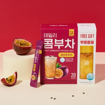 [快速出貨] 韓國Danongwon 乳酸菌康普茶#百香果 5g*20ea+瓶子