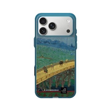 iPhone 17 Pro Max Clear (相機按鈕) 夜幕藍 - Van Gogh Museum - 雨中橋：仿歌川廣重