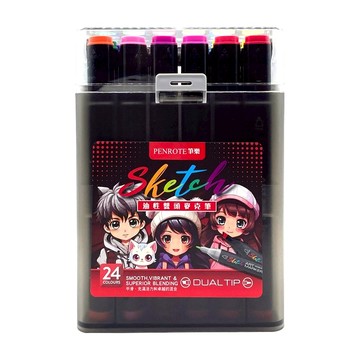 Sketch 24色油性雙頭麥克筆 PE1441  多色  1盒