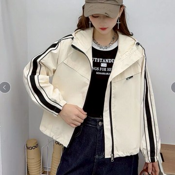 衣時尚 沖風衣 風衣外套 機車外套 防風外套M-XL新款連帽短外套小個子時尚寬鬆休閒百搭外套上衣-8451.