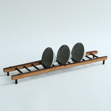 茶杯架竹制 杯架配件功夫茶具 茶道零配 收納瀝水 竹杯架 碳化