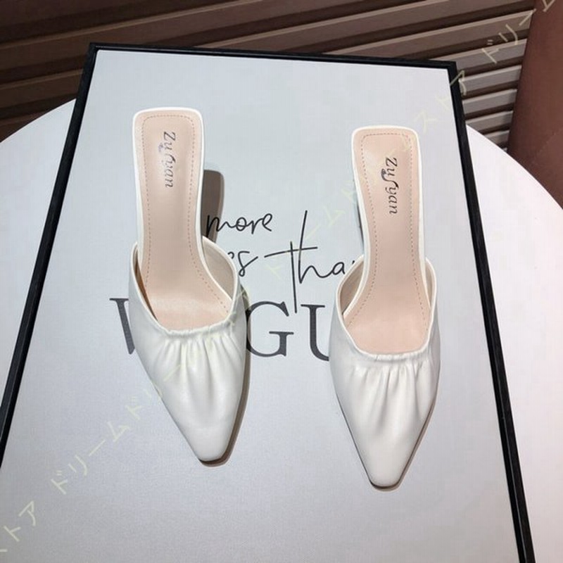 ミュール ミドルヒール サンダル レディース 可愛い 大きいサイズ スリッパ ポインテッドトゥ かかとなし スクエアカット ミュールサンダル ママパンプス 通販 Lineポイント最大0 5 Get Lineショッピング