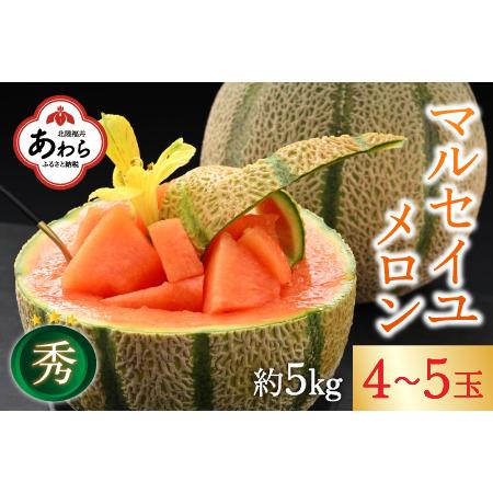 ふるさと納税 ＜秀品＞ マルセイユメロン 約5kg 4〜5玉入 ／ 果物 フルーツ 赤肉 メロン 農家直送 贈り物 ※2024年6月上旬以降発.. 福井県あわら市