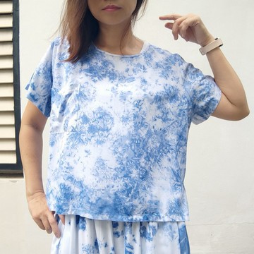 A Brisa Shirt - 酷靛藍色紮染上衣