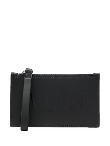 Valentino Garavani - logo-print zipped wallet - men - Calf Leather - One Size - Black