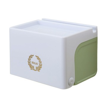 mohe 木暉居家 三合一無痕浴室防水紙巾置物盒 抽取/捲筒兩用 300g  14 x 14 x 20cm  綠林小鳥  1個