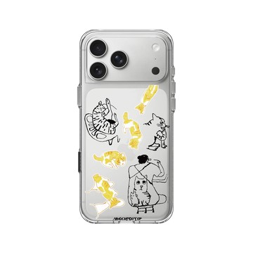 iPhone 17 Pro Max Clear Case（相機按鈕） 透明 - MUG CUP GUY - 貓咪